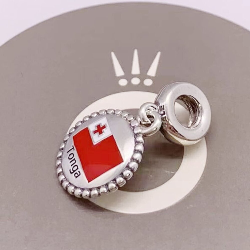 Pandora Tonga Flag Dangle Charm S925 Sterling Silver View 4